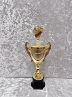 Trofeo Copa Dorada Premium de Música con Piano, Micrófono y Diamante Personalizable