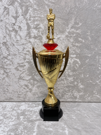 Trofeo Copa Dorada Premium de Fútbol con Jugador, Diamante y Placa Personalizable