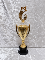 Trofeo Copa Dorada Premium con Estrellas, Disco Personalizable y Diamante