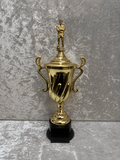 Trofeo Copa Dorada Premium de Fútbol con Jugador y Placa Personalizable