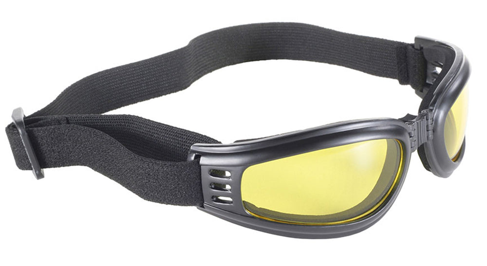 Gafas Plegables Nomad para Motociclista – Marco Negro y Lentes Amarillos