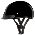 Casco Daytona Slim Line ½ para Motociclista – Negro Brillante DOT