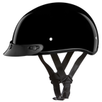 Casco Daytona Slim Line ½ para Motociclista – Negro Brillante DOT
