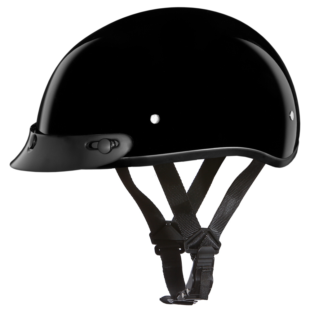 Casco Daytona Slim Line ½ para Motociclista – Negro Brillante DOT