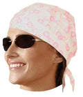 Bandana Ajustable de Algodón para la Cabeza – Lazos Rosados
