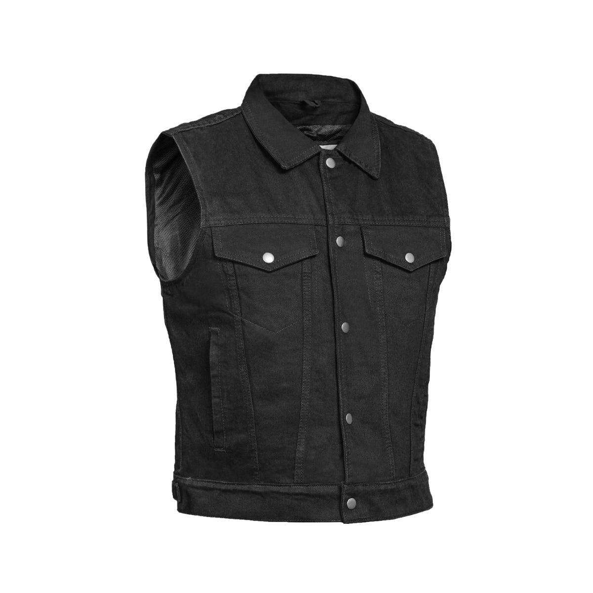 Chaleco de Mezclilla Shocker para Hombre – Negro para Motociclista