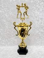Trofeo Copa de Boxeo con Dos Peleadores y Opciones de Diamante