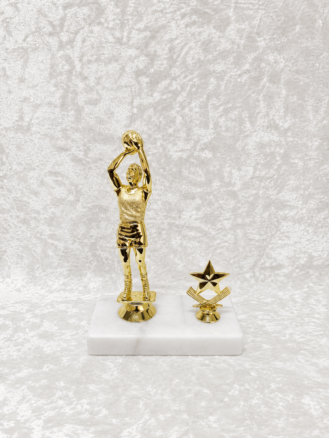 Trofeo de Jugador de Baloncesto con Estrella y Base de Mármol