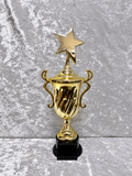 Trofeo Copa Dorada Premium con Estrella y Placa Personalizable