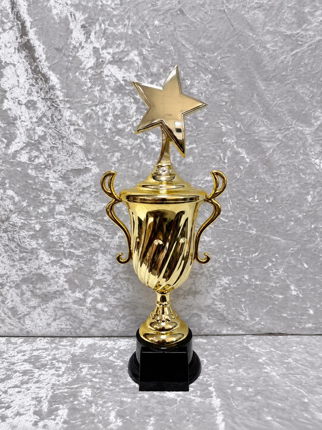 Trofeo Copa Dorada Premium con Estrella y Placa Personalizable