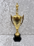 Trofeo Copa Dorada Premium de Fútbol con Jugador y Placa Personalizable