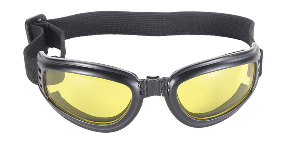 Gafas Plegables Nomad para Motociclista – Marco Negro y Lentes Amarillos
