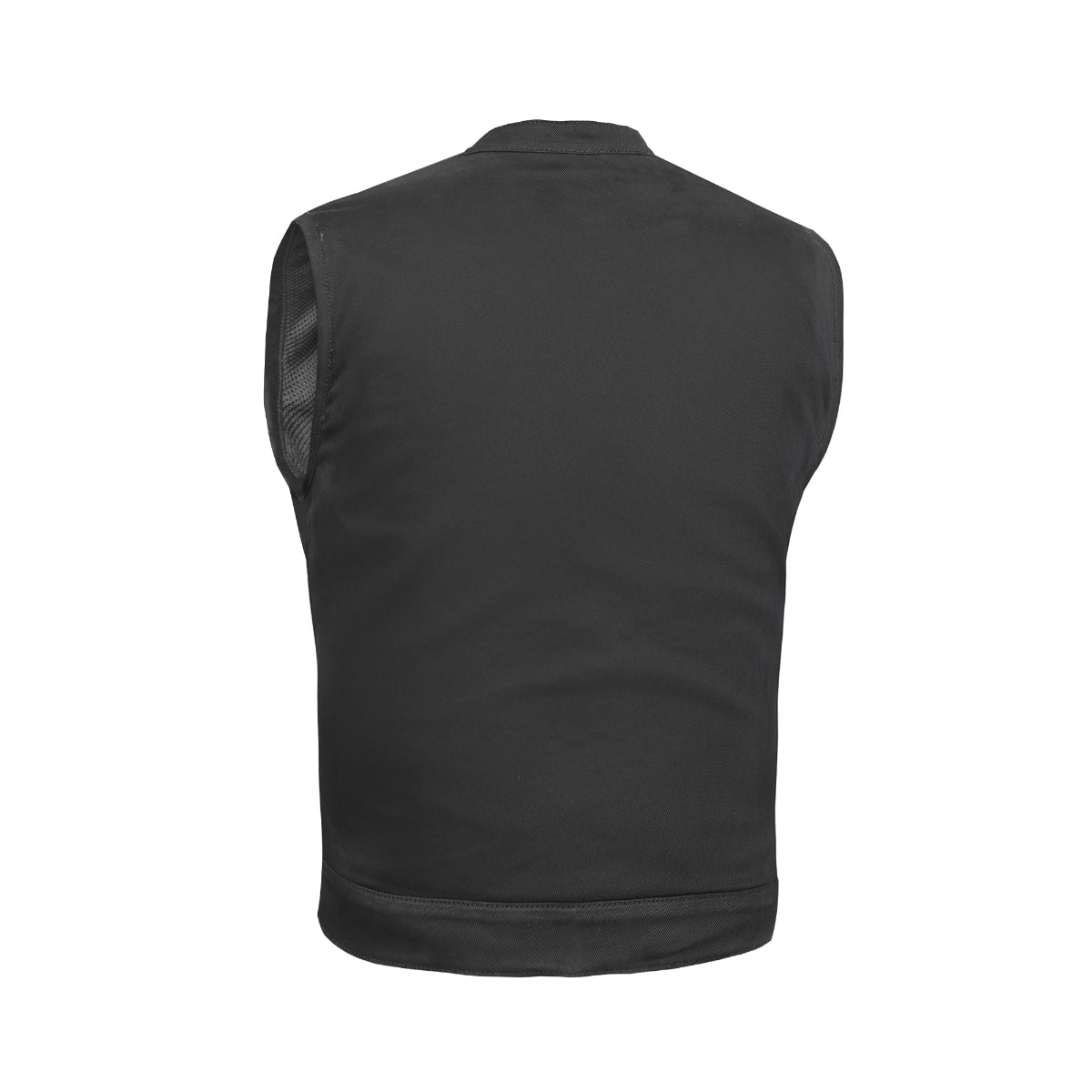 Chaleco de Cuero Negro para Motociclista Estilo SWAT con Ajuste Lateral