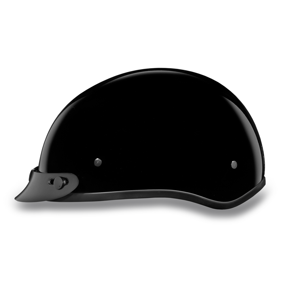 Casco Daytona Slim Line ½ para Motociclista – Negro Brillante DOT