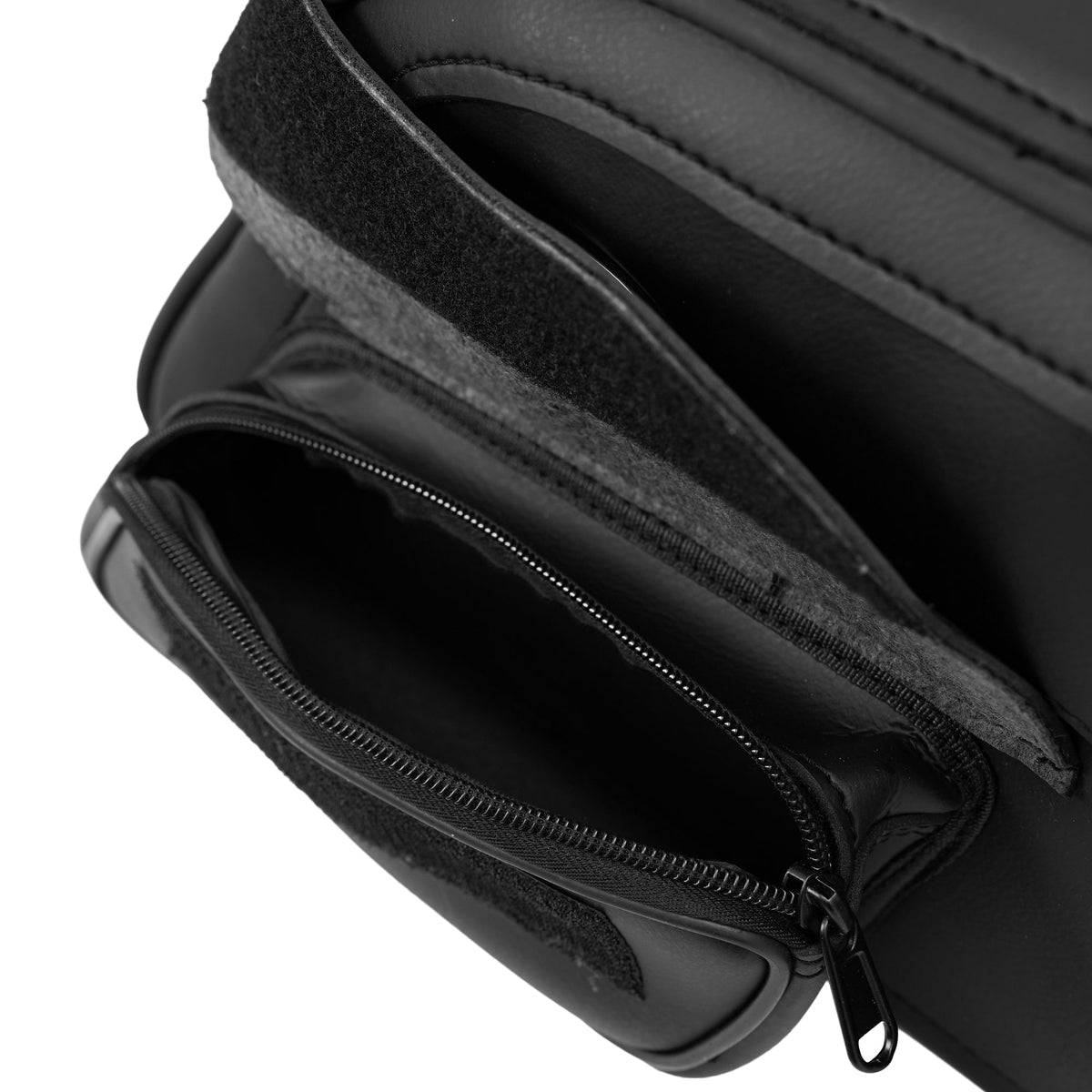 Alforja Negra de PVC para Motocicleta con Dos Correas y Bolsillo Frontal