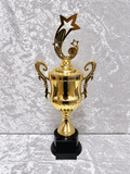 Trofeo Copa Dorada Premium con Diseño de Estrellas y Placa Personalizable
