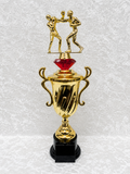 Trofeo Copa de Boxeo con Dos Peleadores y Opciones de Diamante