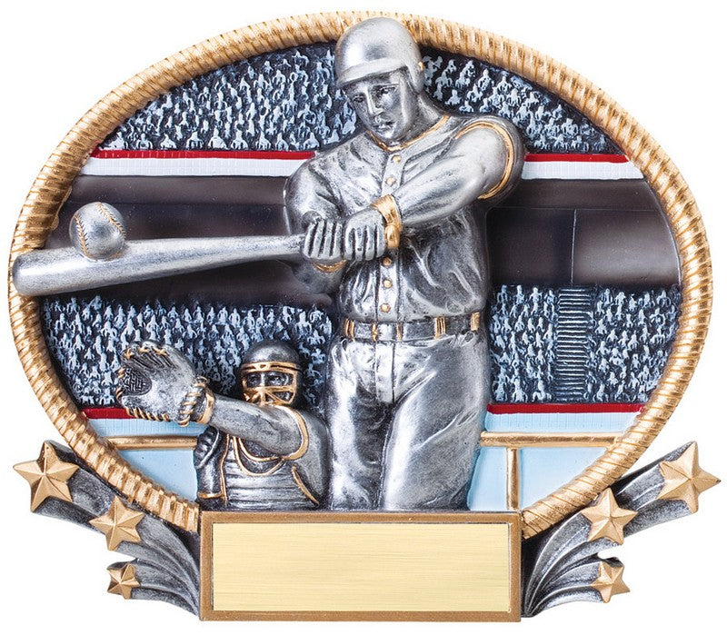 3-D Oval Baseball Award – Baseball Resin Plaque