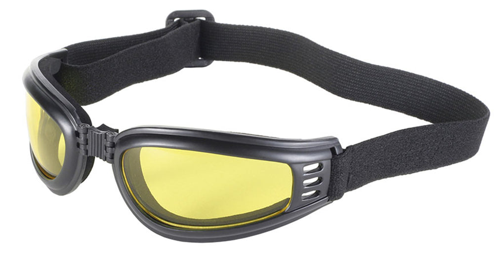 Gafas Plegables Nomad para Motociclista – Marco Negro y Lentes Amarillos