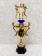 Trofeo Copa de Boxeo con Dos Peleadores y Opciones de Diamante