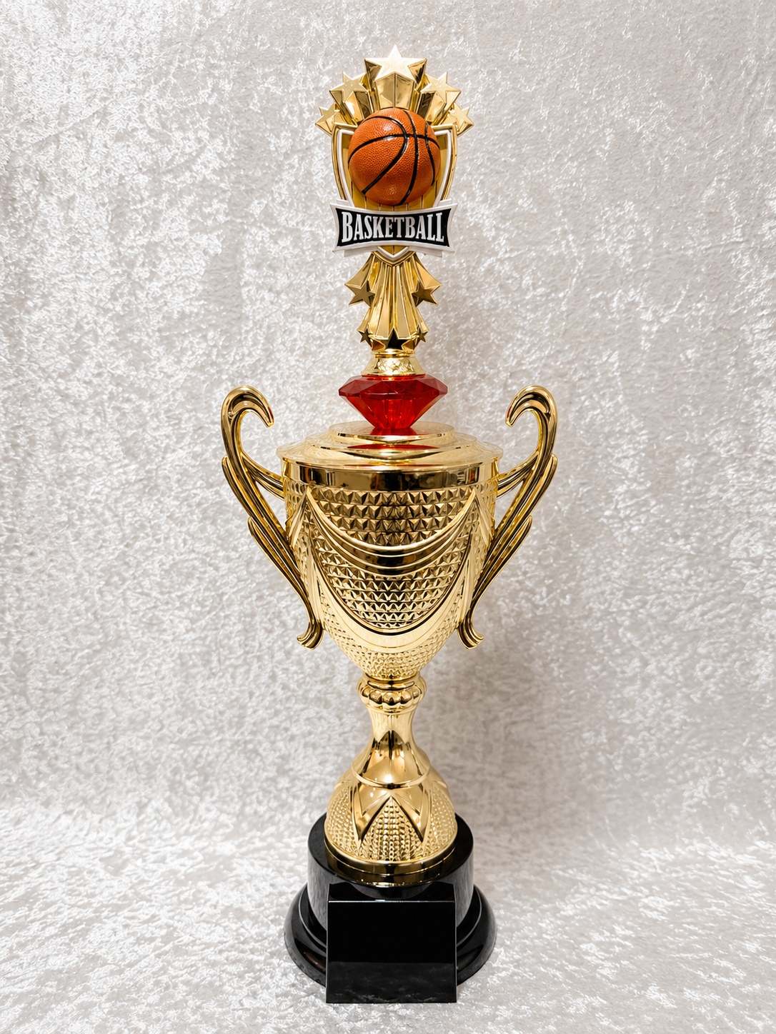 Trofeo Copa Premium de Baloncesto con Bola y Opciones de Diamante