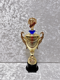Trofeo Copa Dorada Premium de Música con Piano, Micrófono y Diamante Personalizable
