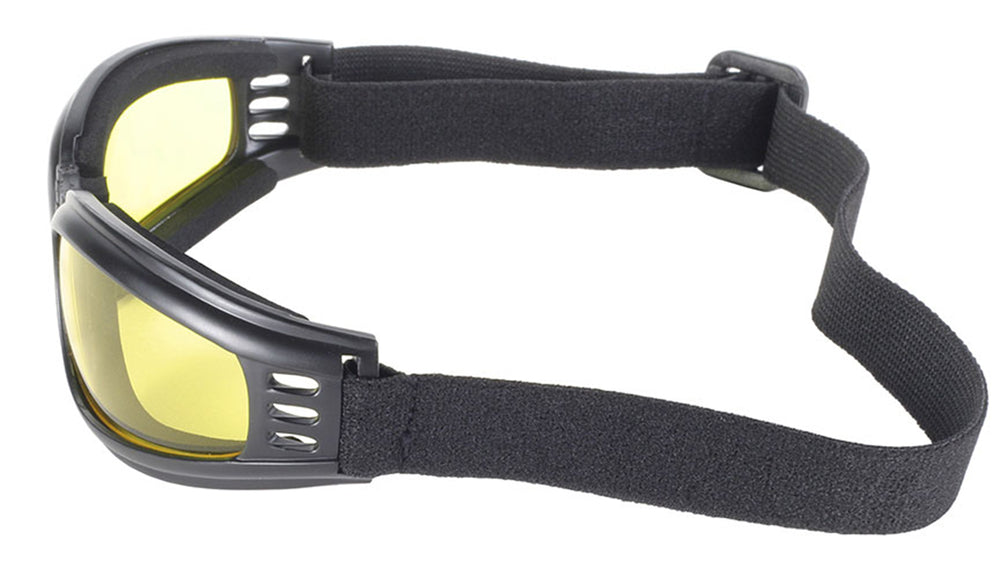 Gafas Plegables Nomad para Motociclista – Marco Negro y Lentes Amarillos