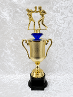 Trofeo Copa de Boxeo con Dos Peleadores y Opciones de Diamante