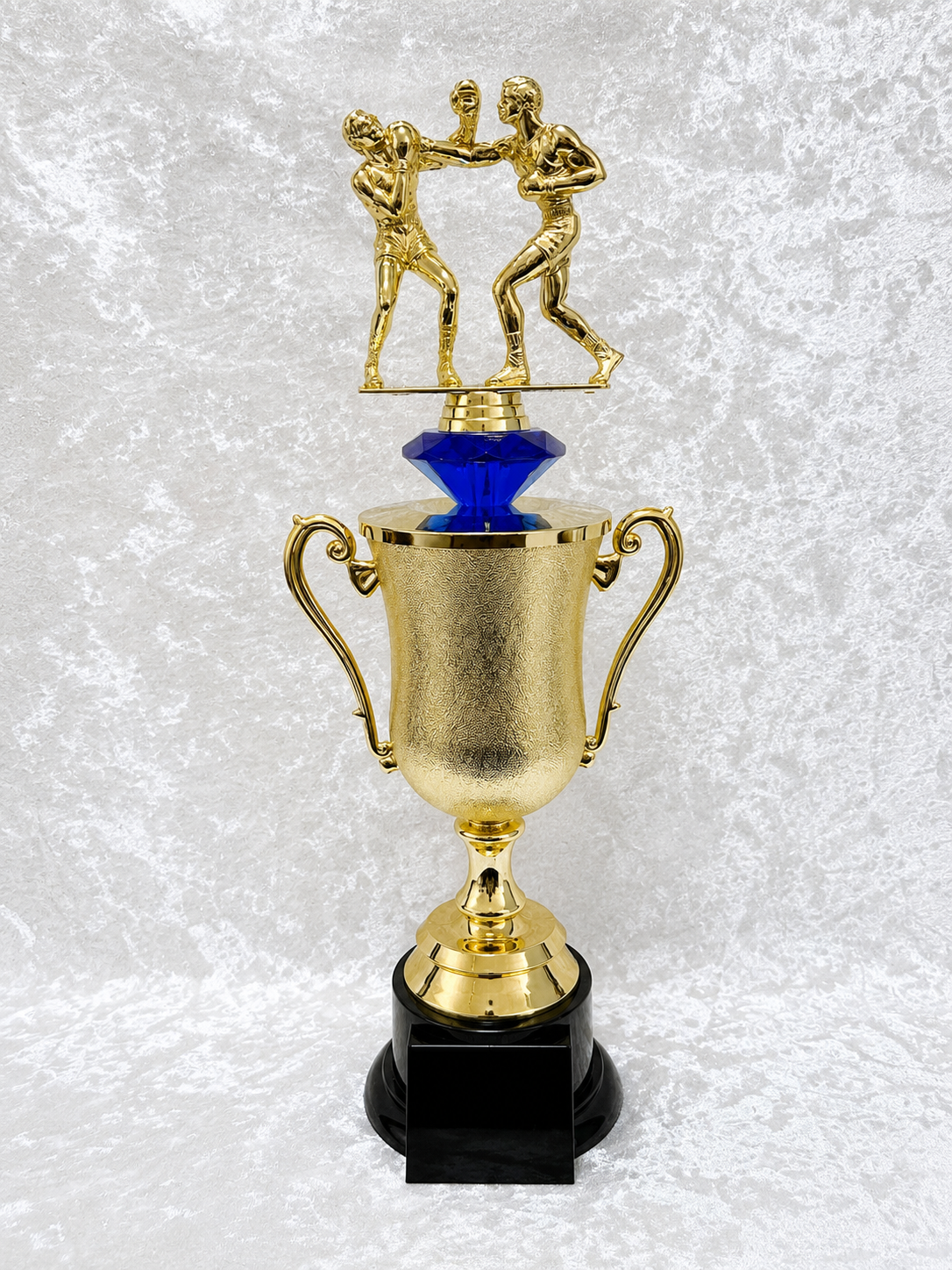 Trofeo Copa de Boxeo con Dos Peleadores y Opciones de Diamante