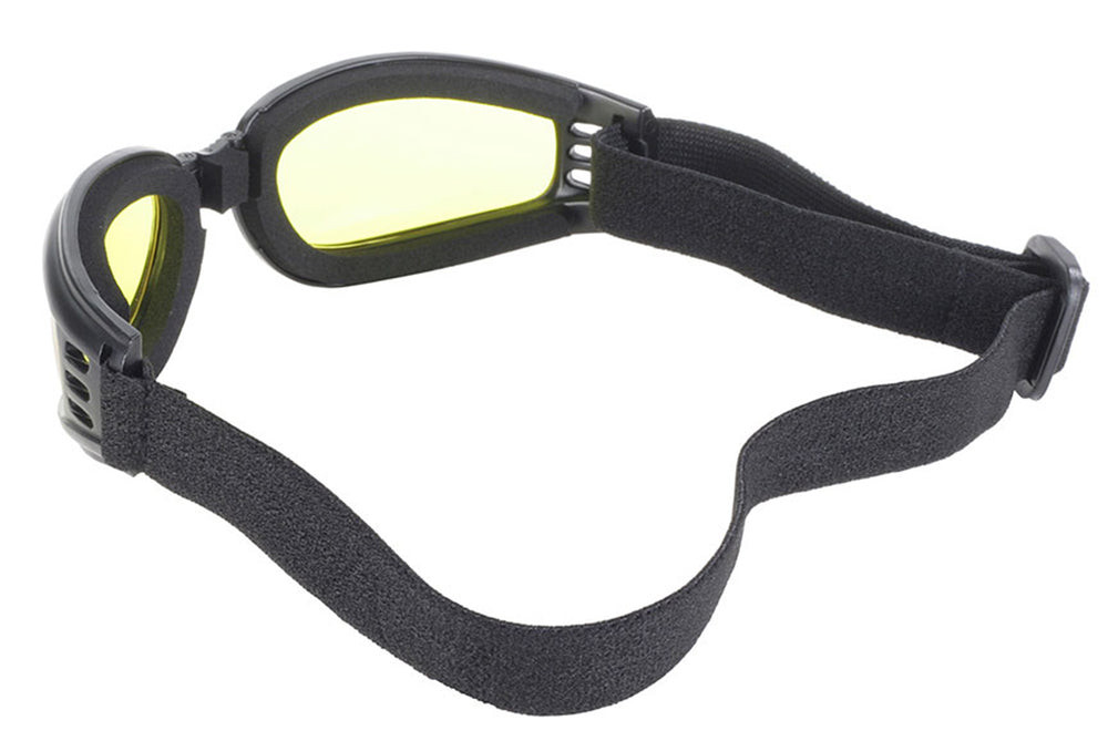 Gafas Plegables Nomad para Motociclista – Marco Negro y Lentes Amarillos