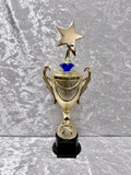 Trofeo Copa Dorada Premium con Estrella y Diamante Decorativo Personalizable