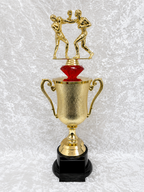 Trofeo Copa de Boxeo con Dos Peleadores y Opciones de Diamante