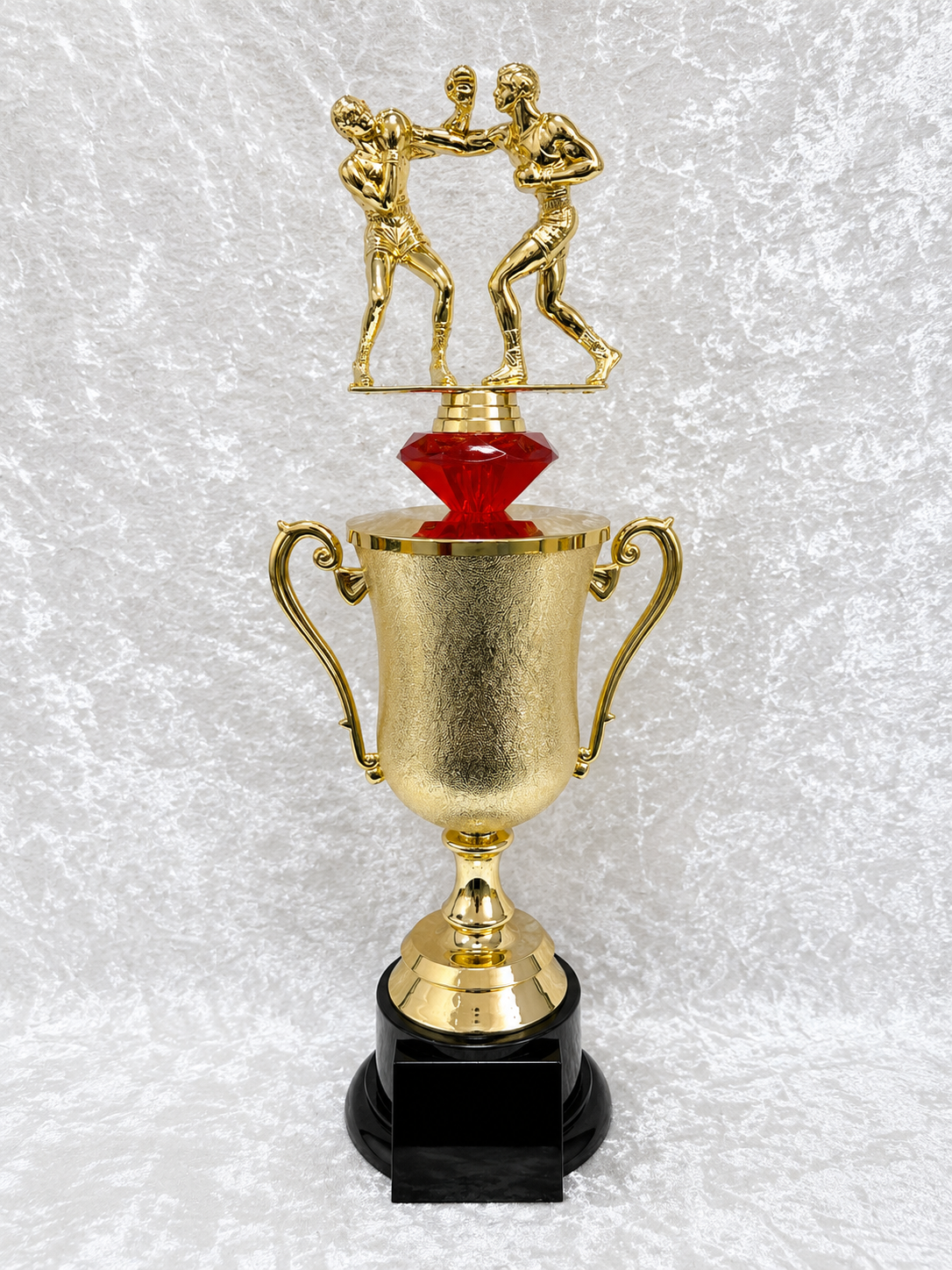 Trofeo Copa de Boxeo con Dos Peleadores y Opciones de Diamante