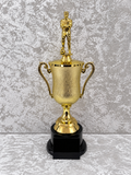 Trofeo Copa Dorada Premium de Fútbol con Jugador y Placa Personalizable