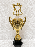 Trofeo Copa Premium de Boxeo con Dos Peleadores y Diamante Decorativo