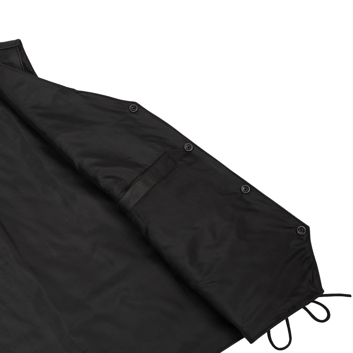 Chaleco de Cuero Ryder para Motociclista – Negro con Ajuste Lateral