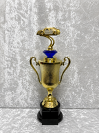 Trofeo Dorado Rally Car con Copa Clásica y Detalle Acrílico Personalizable