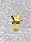 Trofeo Estrella Dorada Premium con Base de Mármol y Centro Personalizable