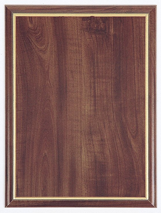 Cherry Finish Plaque Board with Gold Accent Border