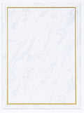 White Marble Plaque Board with Gold Accent Border