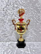 Trofeo Copa Dorada de Música con Piano, Micrófono y Diamante de Color Personalizable