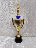 Trofeo Copa Dorada Premium de Fútbol con Jugador, Diamante y Placa Personalizable