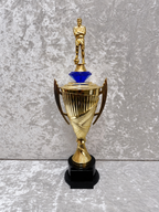 Trofeo Copa Dorada Premium de Fútbol con Jugador, Diamante y Placa Personalizable
