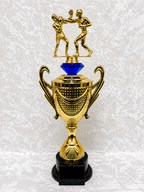Trofeo Copa Premium de Boxeo con Dos Peleadores y Diamante Decorativo