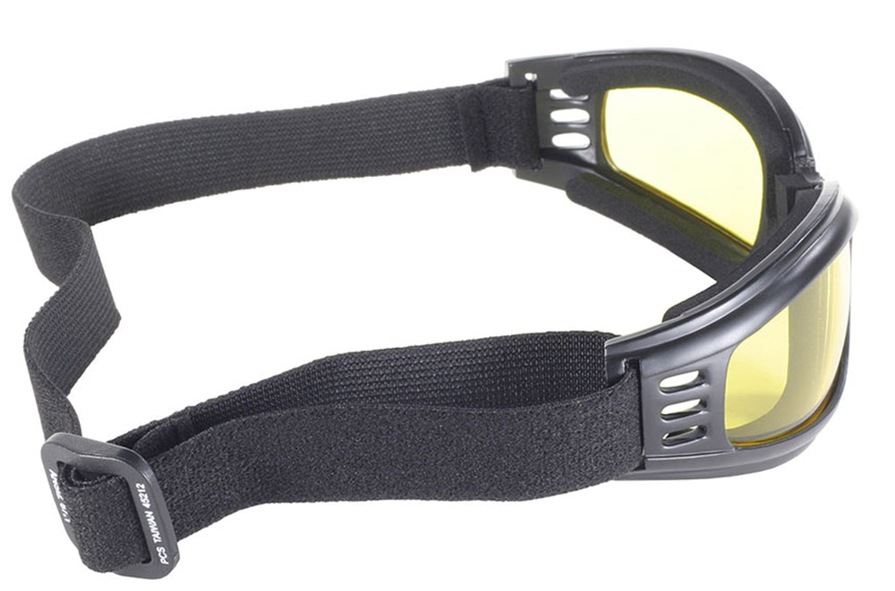 Gafas Plegables Nomad para Motociclista – Marco Negro y Lentes Amarillos