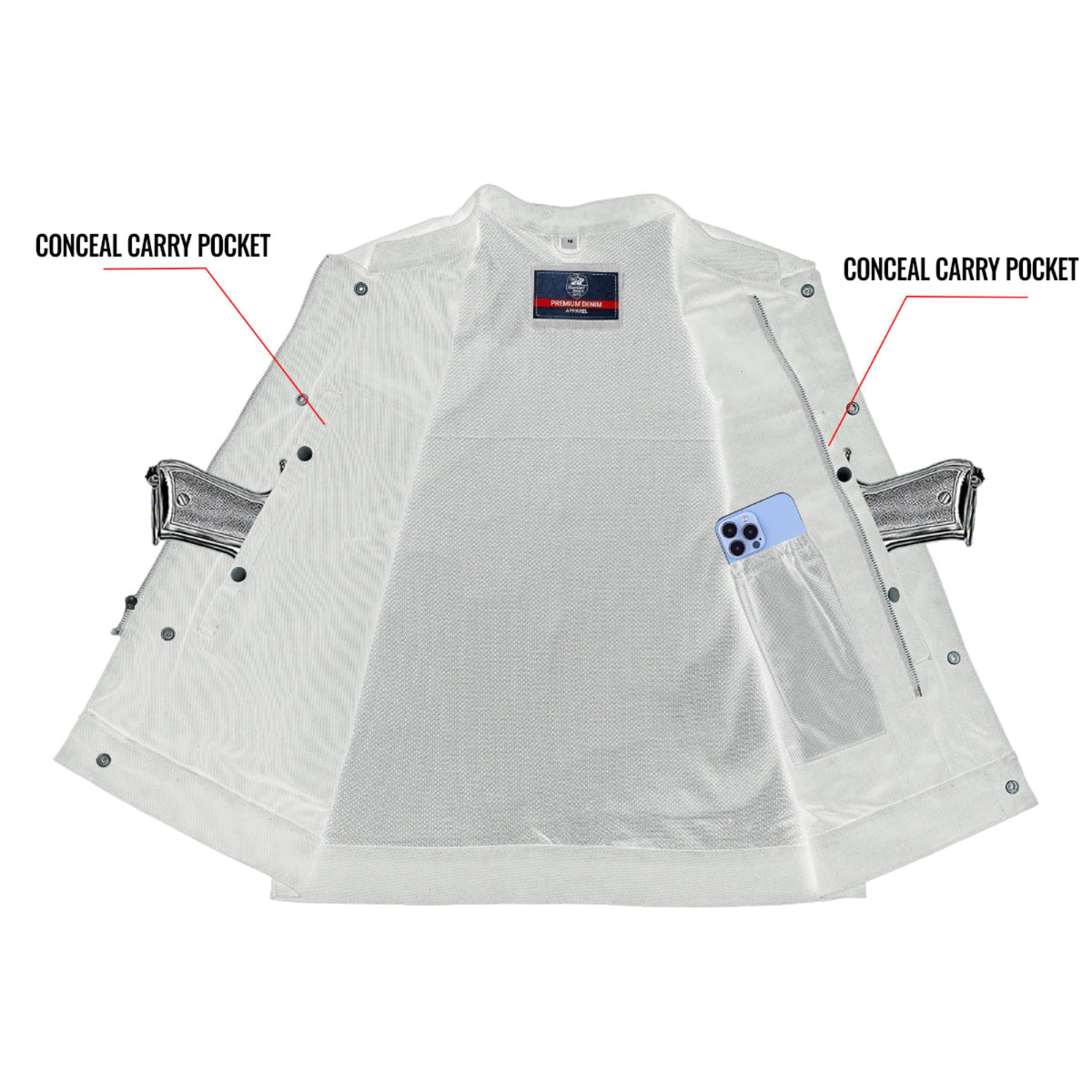 Chaleco de Mezclilla Negro para Motociclista Axel – Hombre