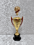 Trofeo Copa Dorada Premium de Música con Piano, Micrófono y Diamante Personalizable