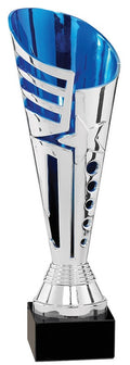Silver & Blue Modern Cup Trophy