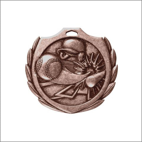 Burst Baseball Medal 2¼" – Gold, Silver & Bronze Award Medal