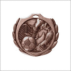 Burst Soccer Medal 2¼" – Gold, Silver & Bronze Award Medal